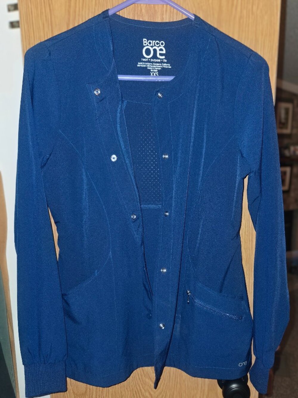 Barco One XXS navy scrub jacket